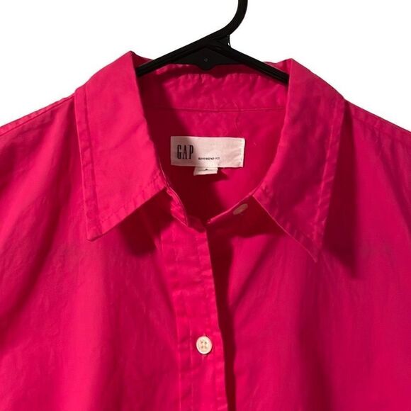 GAP pink boyfriend fit 100% cotton collar button front shirt S - Picture 2 of 12
